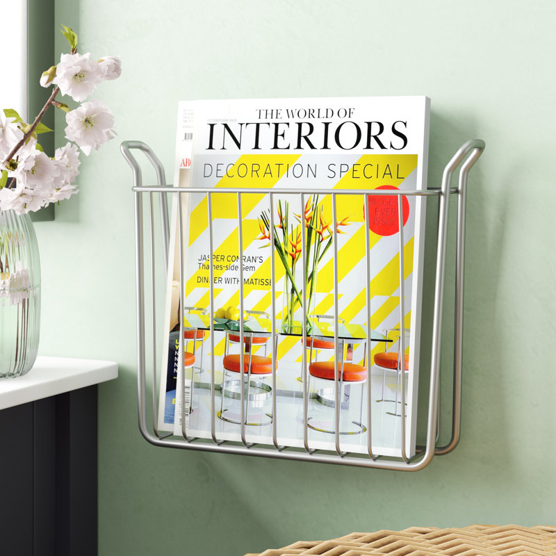 Home & Garden Wall Mount Wire Magazine Rack Newspaper Caddy Mount Holder Storage Organizer